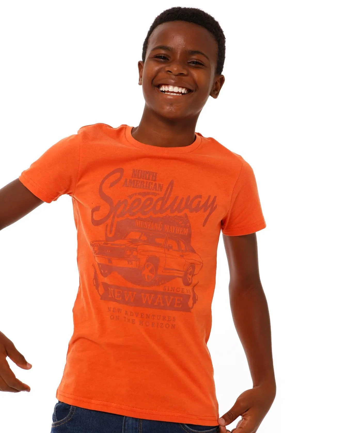 Boys Car Jaffa Tee - Orange sold by Edgars