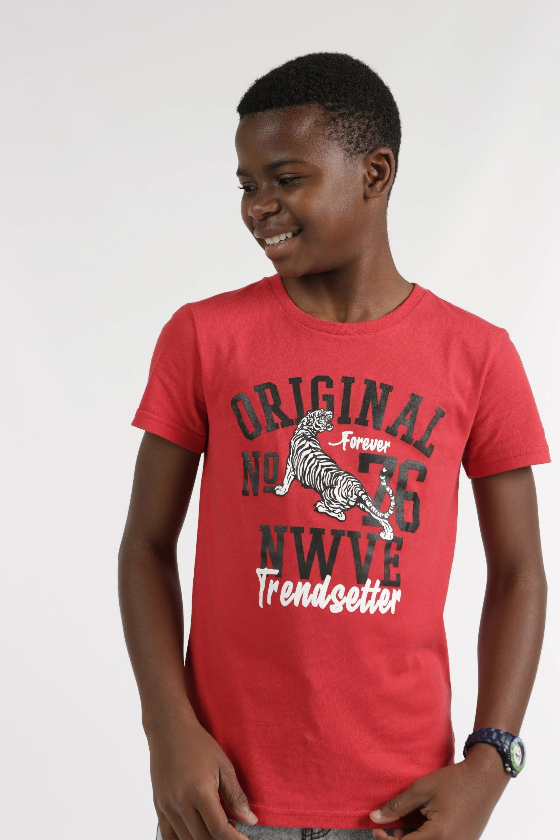 Boys Short Sleeve Tee - Red sold by Edgars