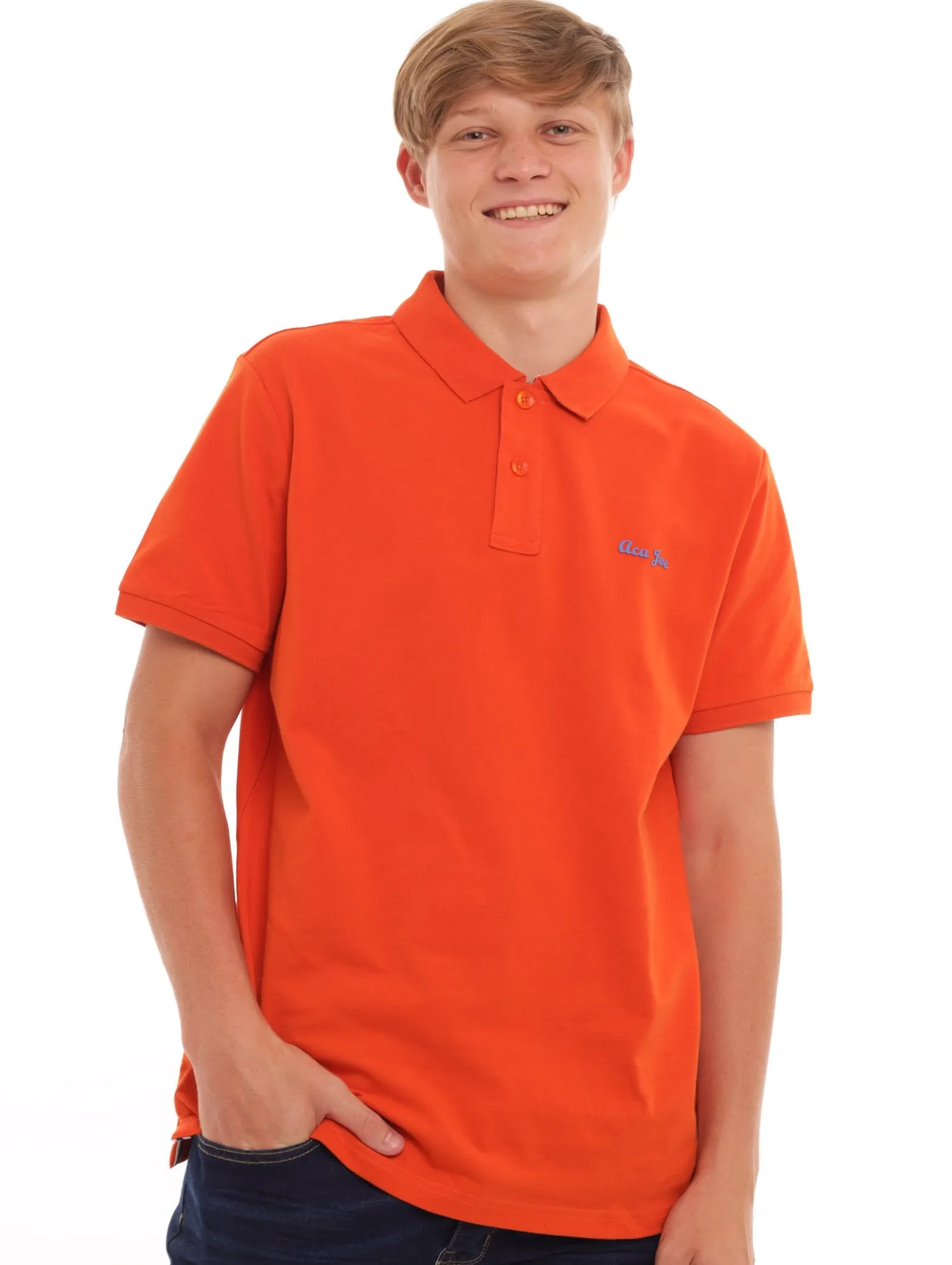 Men's Small Logo Golfer - Orange sold by Edgars