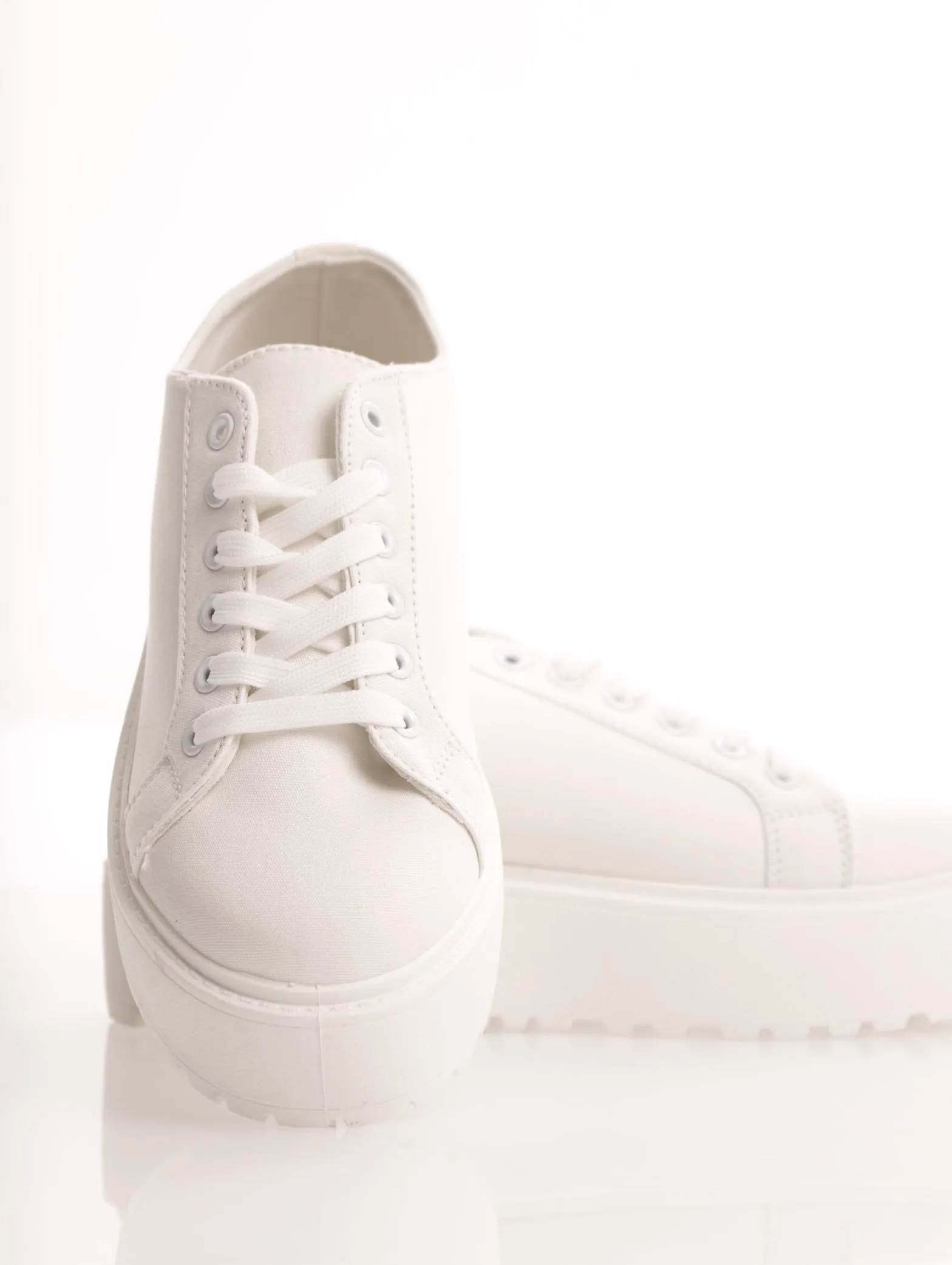 Ladies Platform Basic Hiker Sneaker - White sold by Edgars