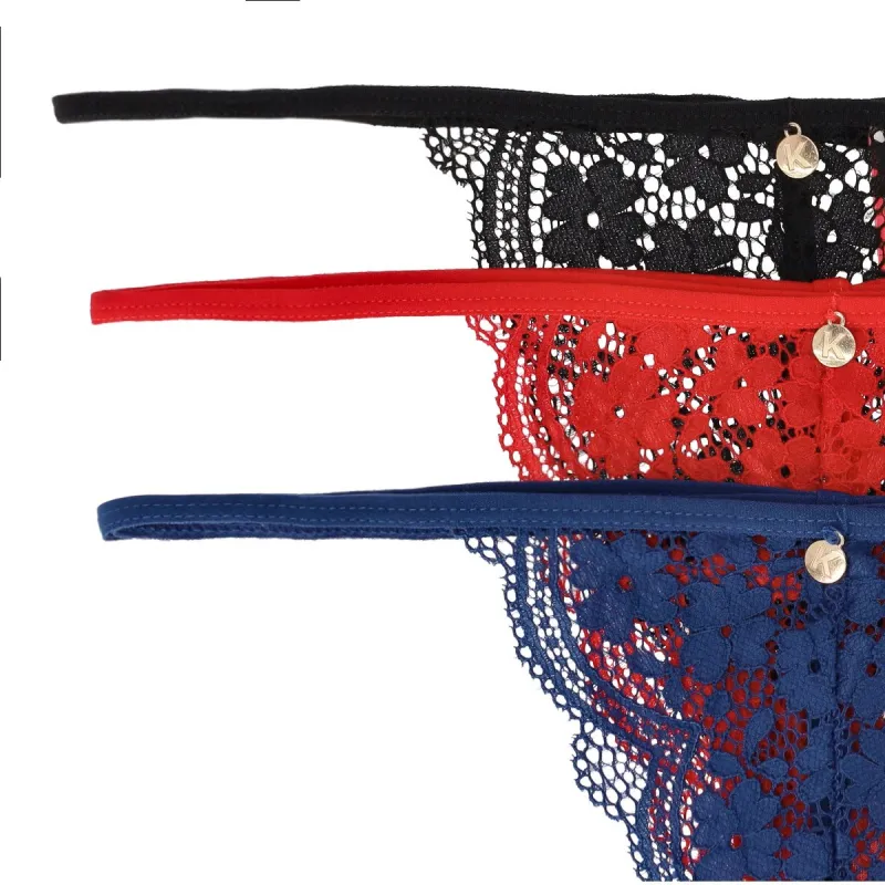 Ladies 3 Pack Strappy Lace T-String Panty sold by Edgars