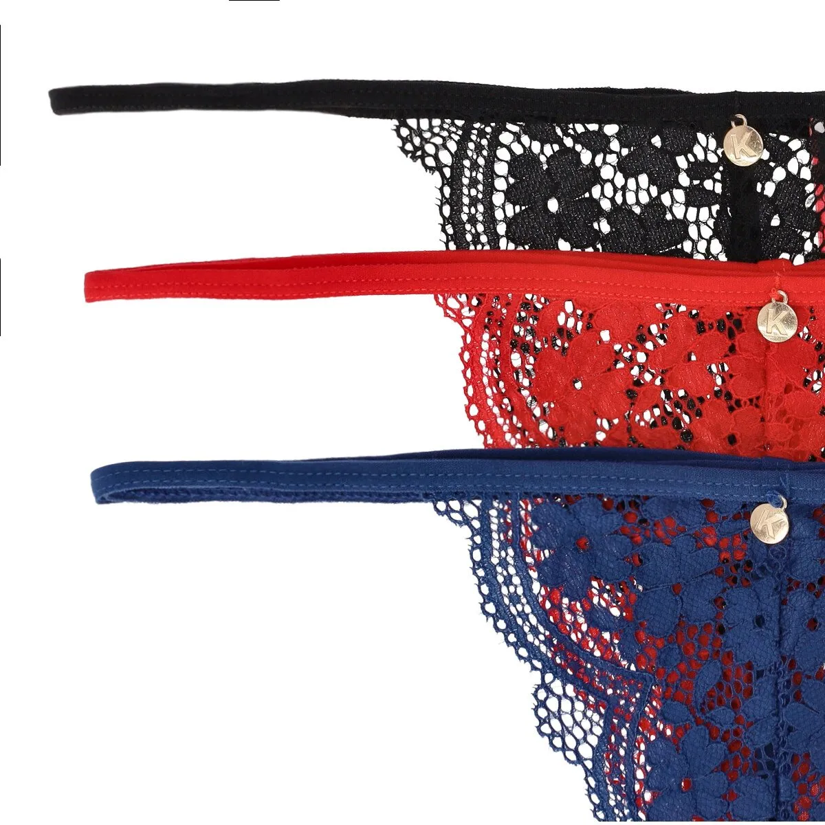 Ladies 3 Pack Strappy Lace T-String Panty sold by Edgars