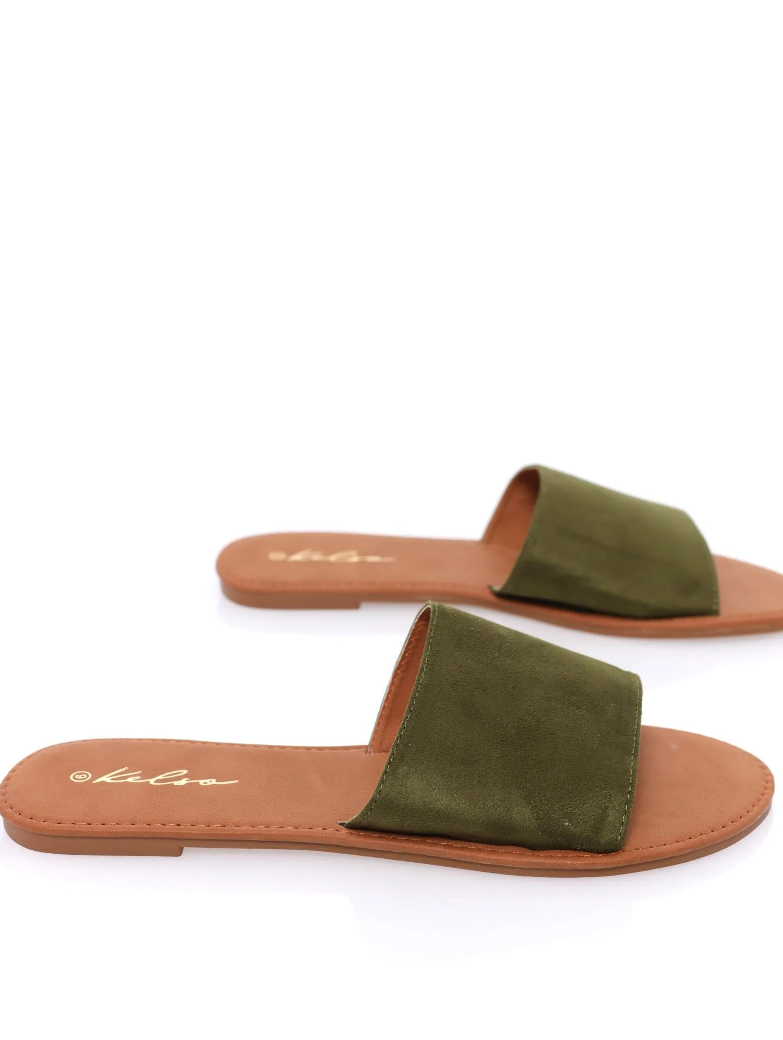 Ladies Push-In Thick Vamp Mule Sandal - Fatigue sold by Edgars