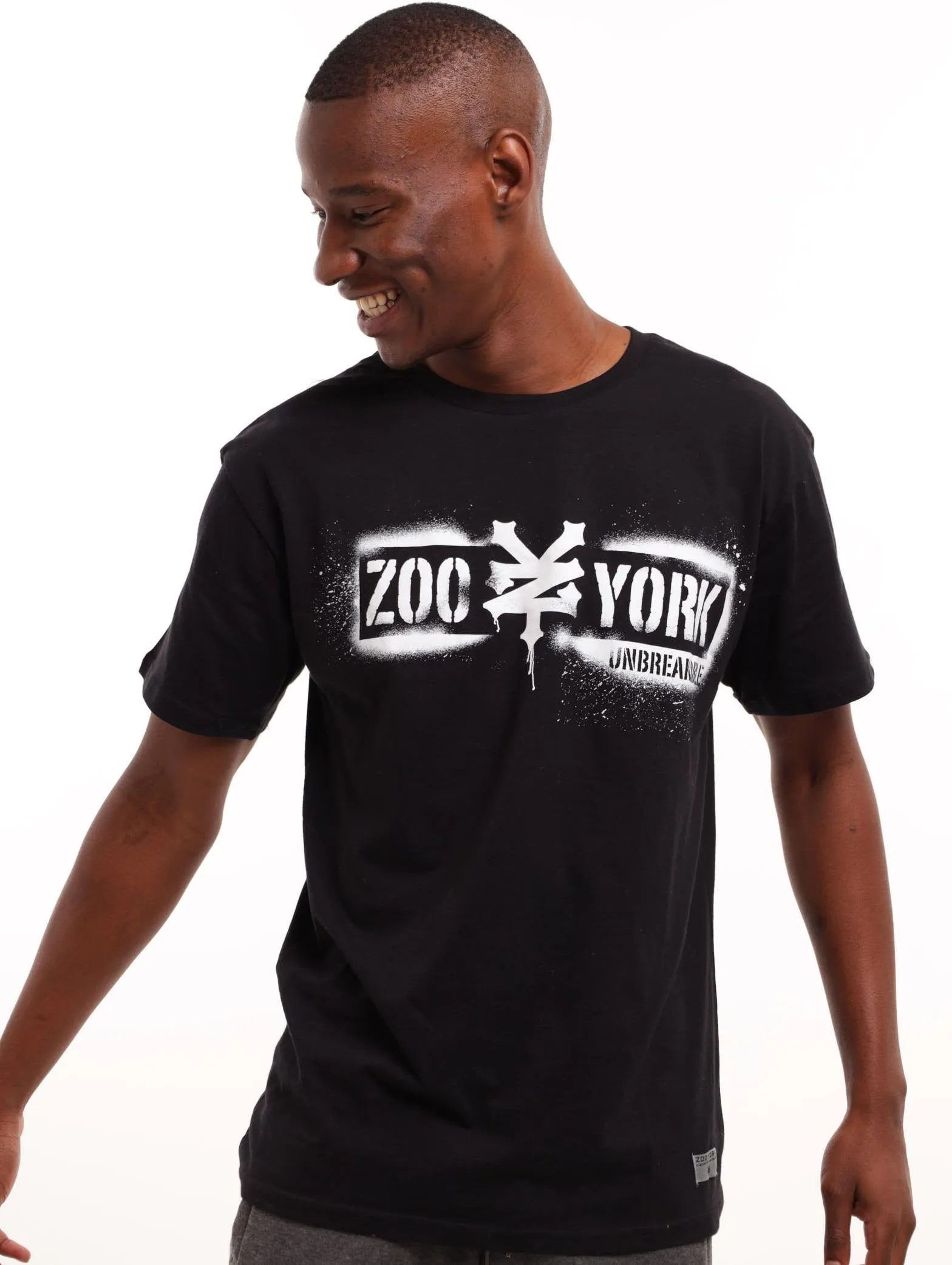 Men's Slanted Print Tee - Black sold by Edgars