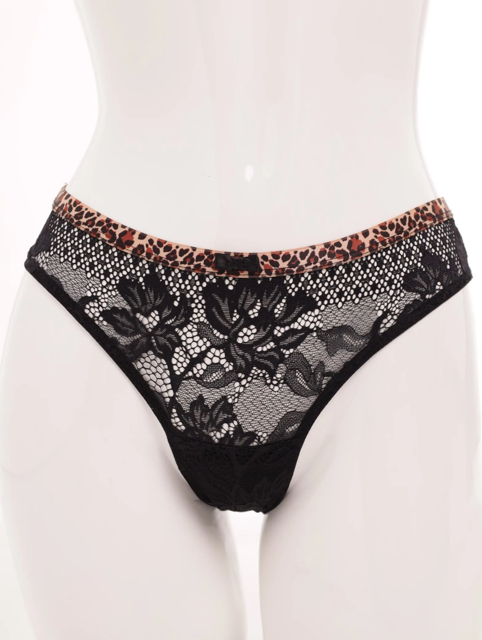 Ladies Lace Animal Trim Panty - Black sold by Edgars