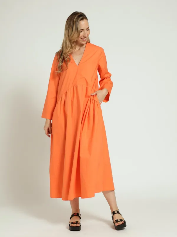 Long Sleeve Relaxed Maxi Dress - Orange sold by Edgars