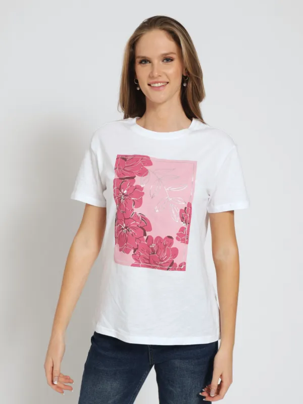 Flower Frame Tee - White sold by Edgars