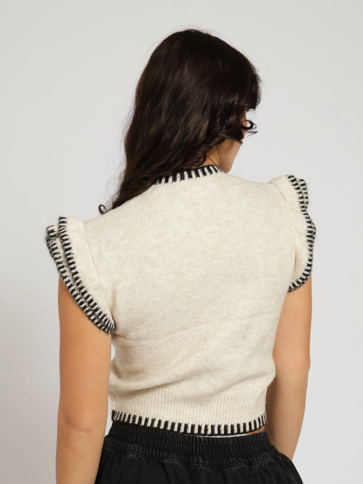 Frill Sleeve Knit Tee - Cream sold by Edgars product image thumbnail 3