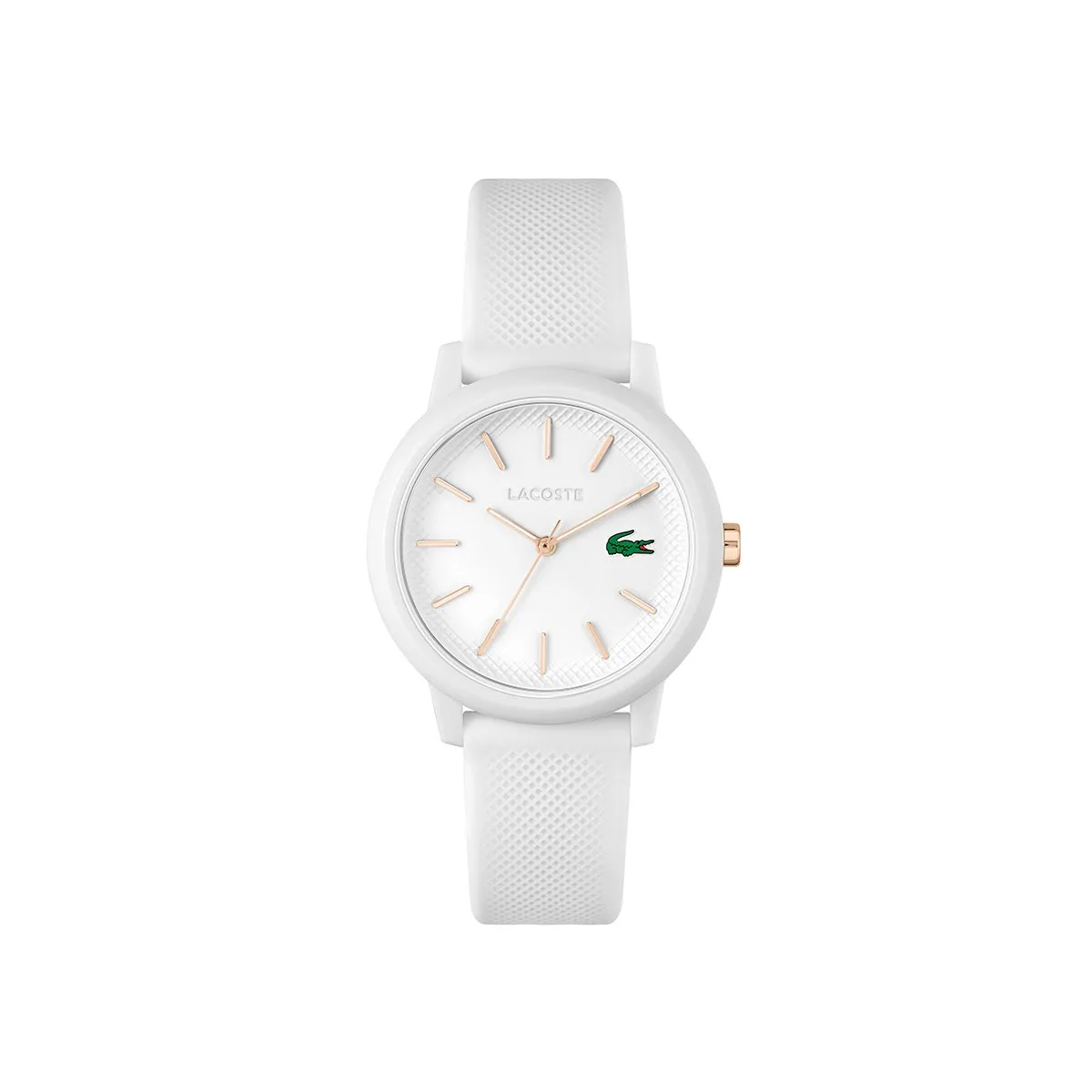 Lacoste Ladies White Watch Case And Matching White Silicone Strap sold by Edgars