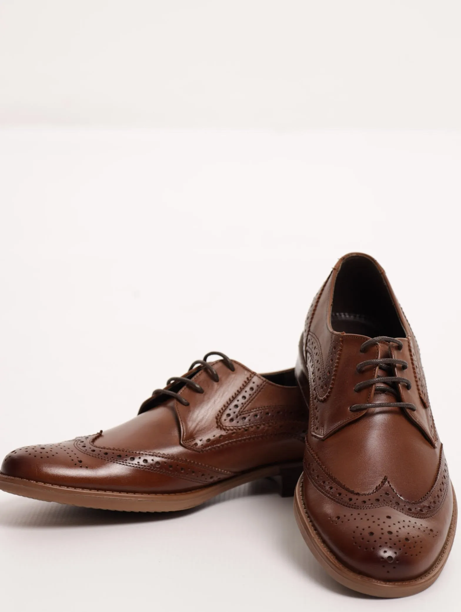 Men's Brogue Shoe - Dark Brown sold by Edgars
