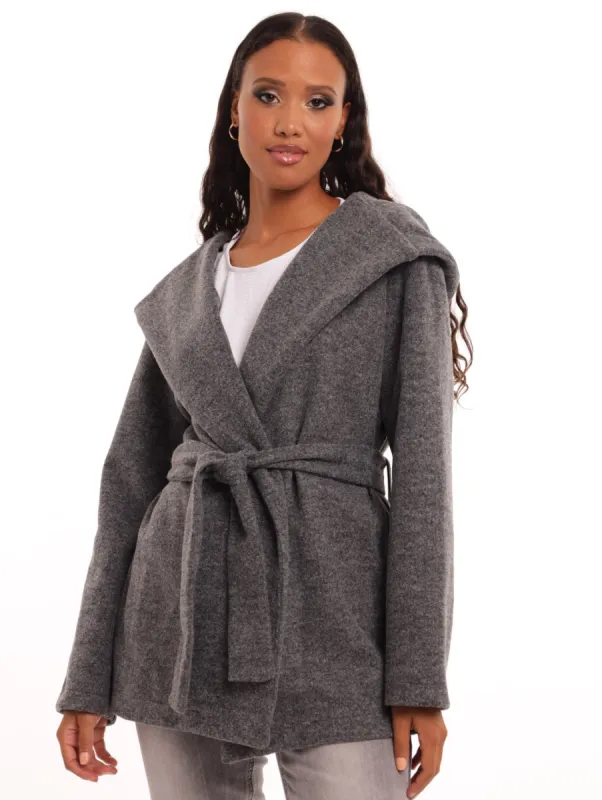 Ladies Melton Blazer Coat - Grey Melange sold by Edgars
