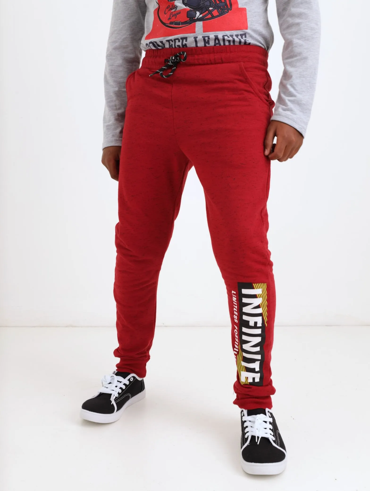Boys Infinite Jogger - Red With Black Fleck sold by Edgars