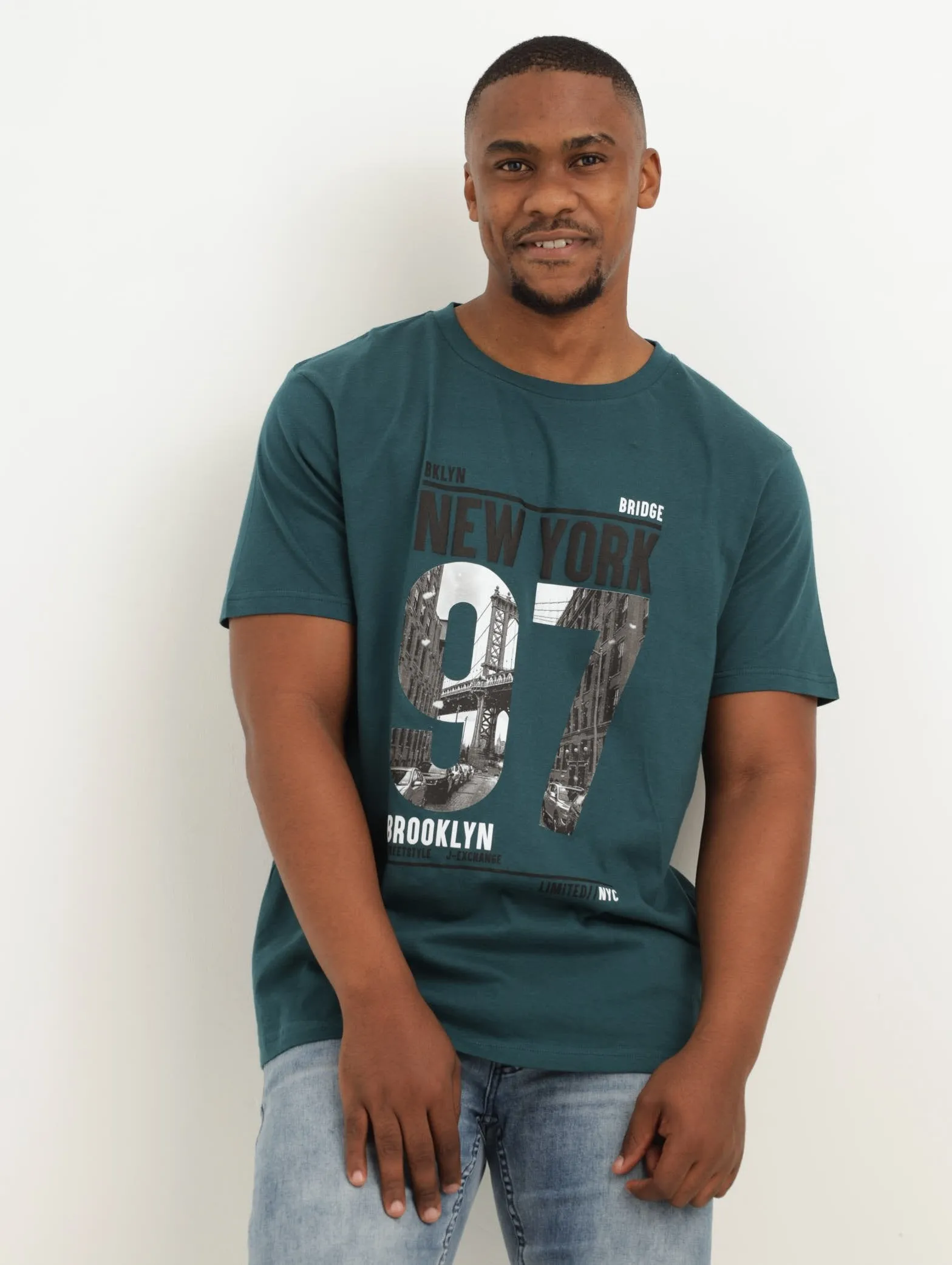 Men's New York 74 Photo Tee - Teal sold by Edgars