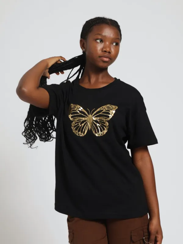 Girls Oversized Tee - Black sold by Edgars