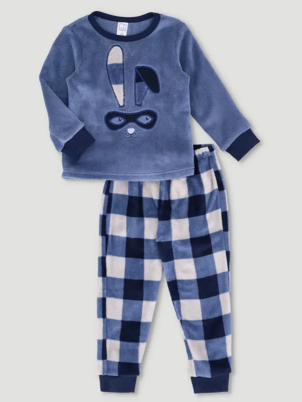 Pre-Boys Long Sleeve Bunny Mask Sleepset - Blue made by Edgars