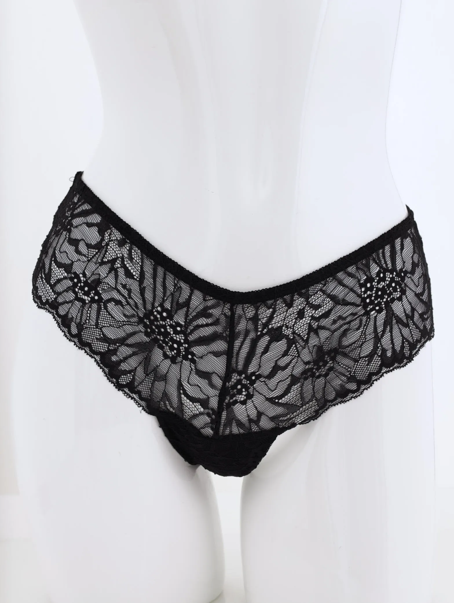 Ladies Lace Thong Panty - Black sold by Edgars