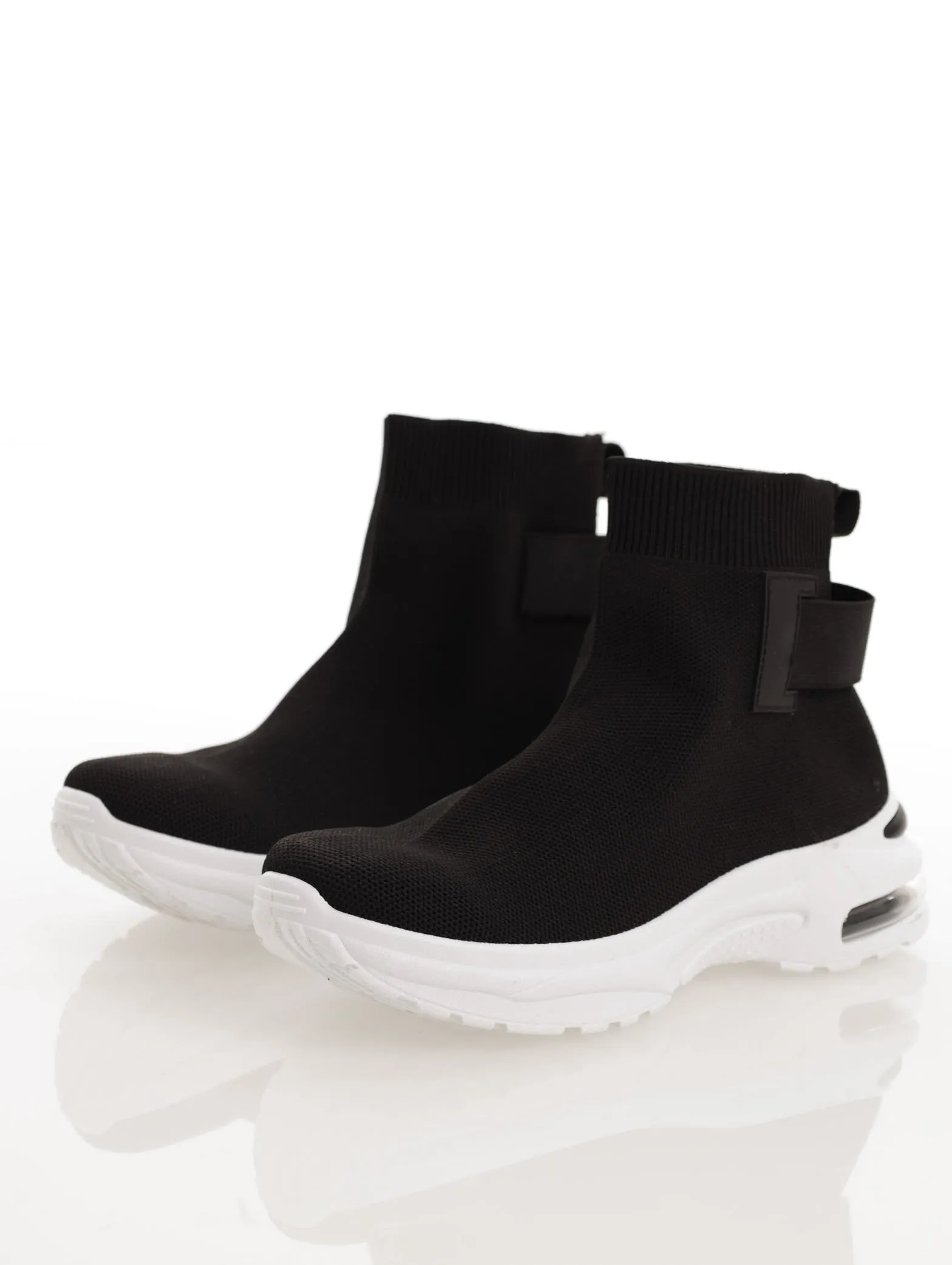 Ladies Sock High Top Sneaker - Black sold by Edgars