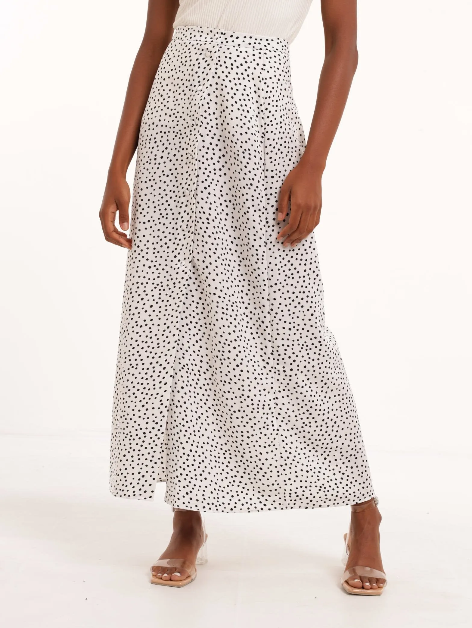 Ladies Button Detail Skirt sold by Edgars