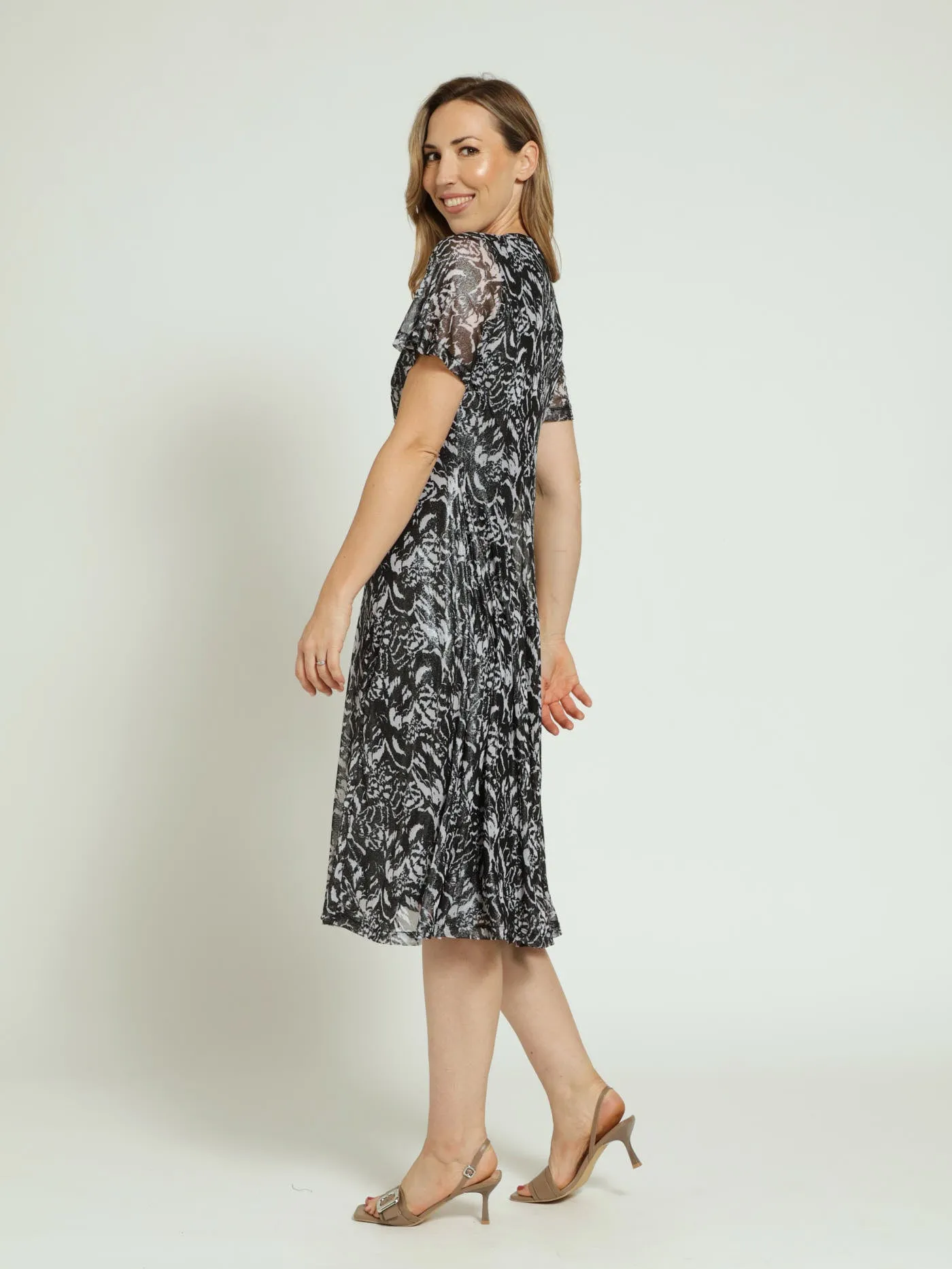 Fit & Flare Mesh Shimmer Dress - Black sold by Edgars product image thumbnail 2