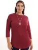 Ladies Tunic Top With Necklace - Wine sold by Edgars