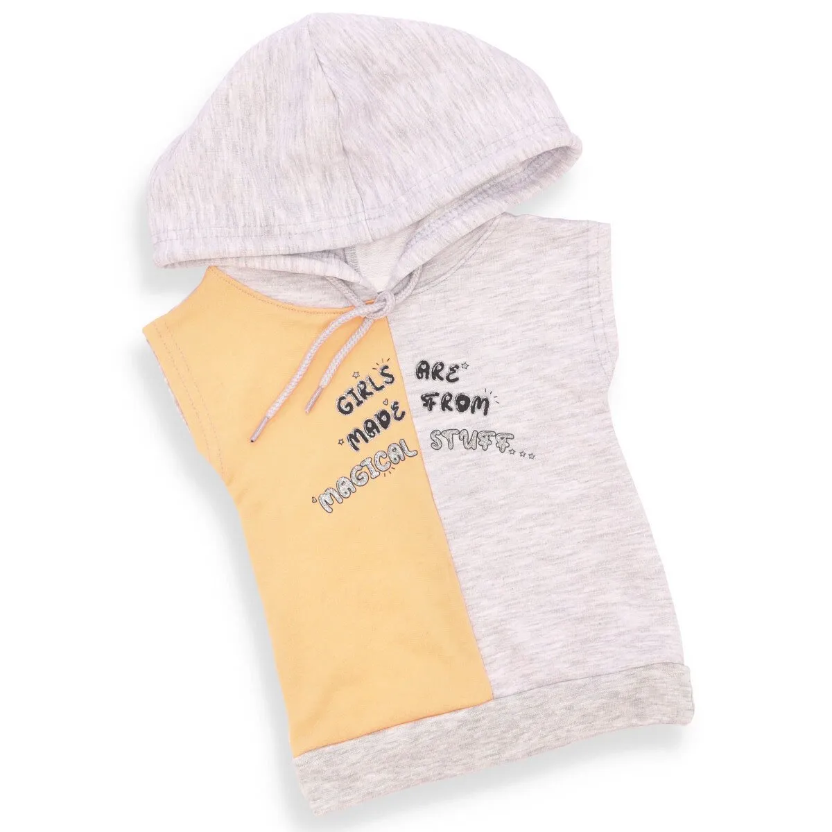 Pre-Girls Colour Block Sleeveless Hoodie - Peach sold by Edgars