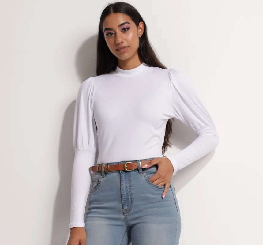 Ladies Long Sleeve Turtle Neck Top - White sold by Edgars