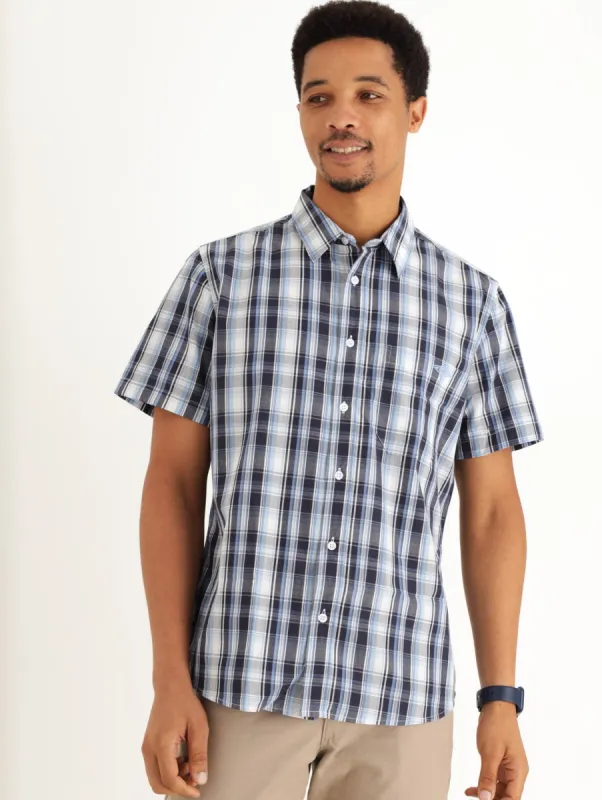 Men's Checked Formal Shirt - Navy sold by Edgars