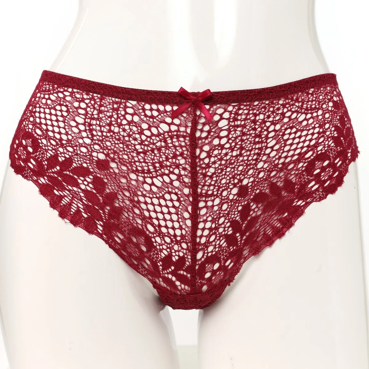 Ladies-Single Lace Brazilian Panty - Berry sold by Edgars