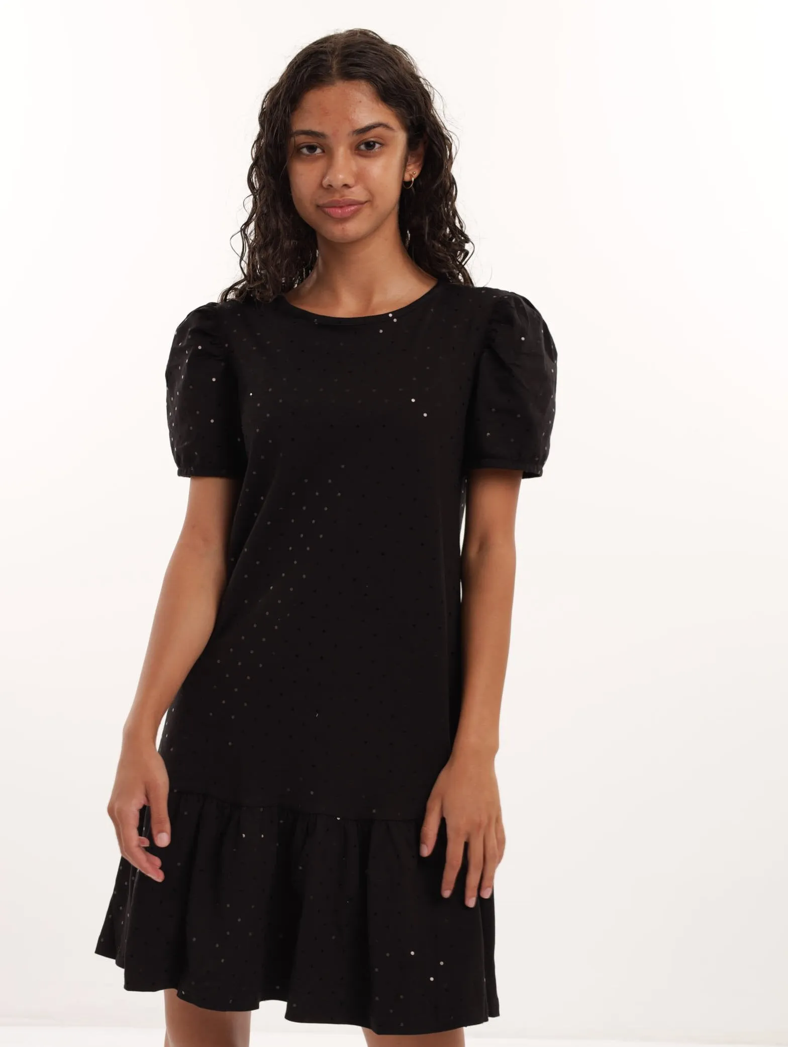 Short Sleeve Sequence Dress - Black sold by Edgars