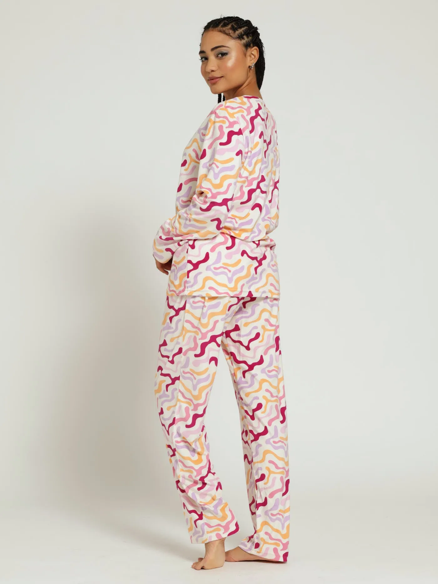 Long Sleeve Velour Jogger Pj set - White sold by Edgars product image thumbnail 3
