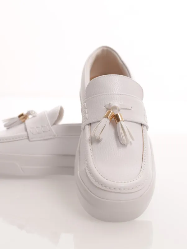 Men's J Tassel Shoe - White sold by Edgars