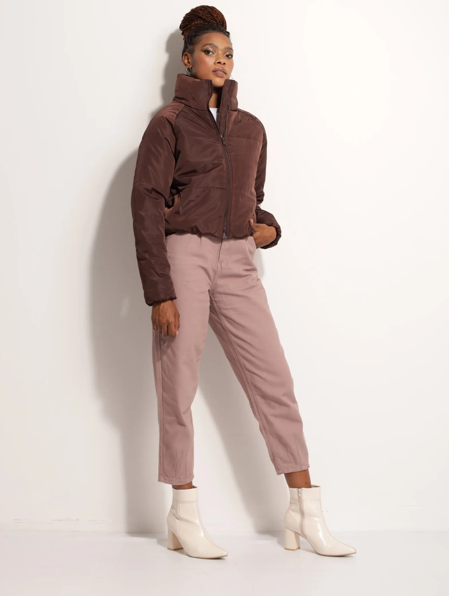 Ladies Hi-Neck Puffer Jacket - Brown sold by Edgars product image thumbnail 5