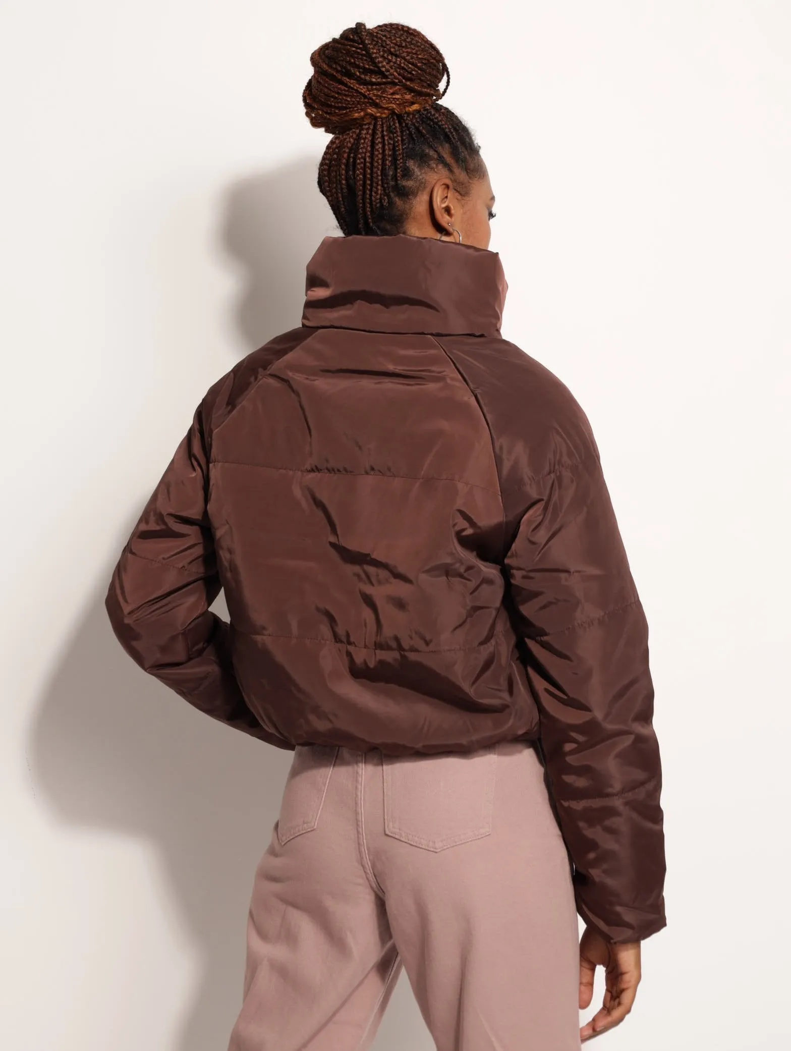 Ladies Hi-Neck Puffer Jacket - Brown sold by Edgars product image thumbnail 4