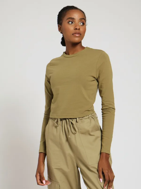 Long Sleeve Basic Top - Fatigue sold by Edgars