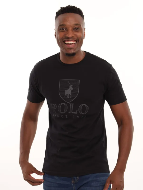Men's Cory Crest Tee - Black sold by Edgars