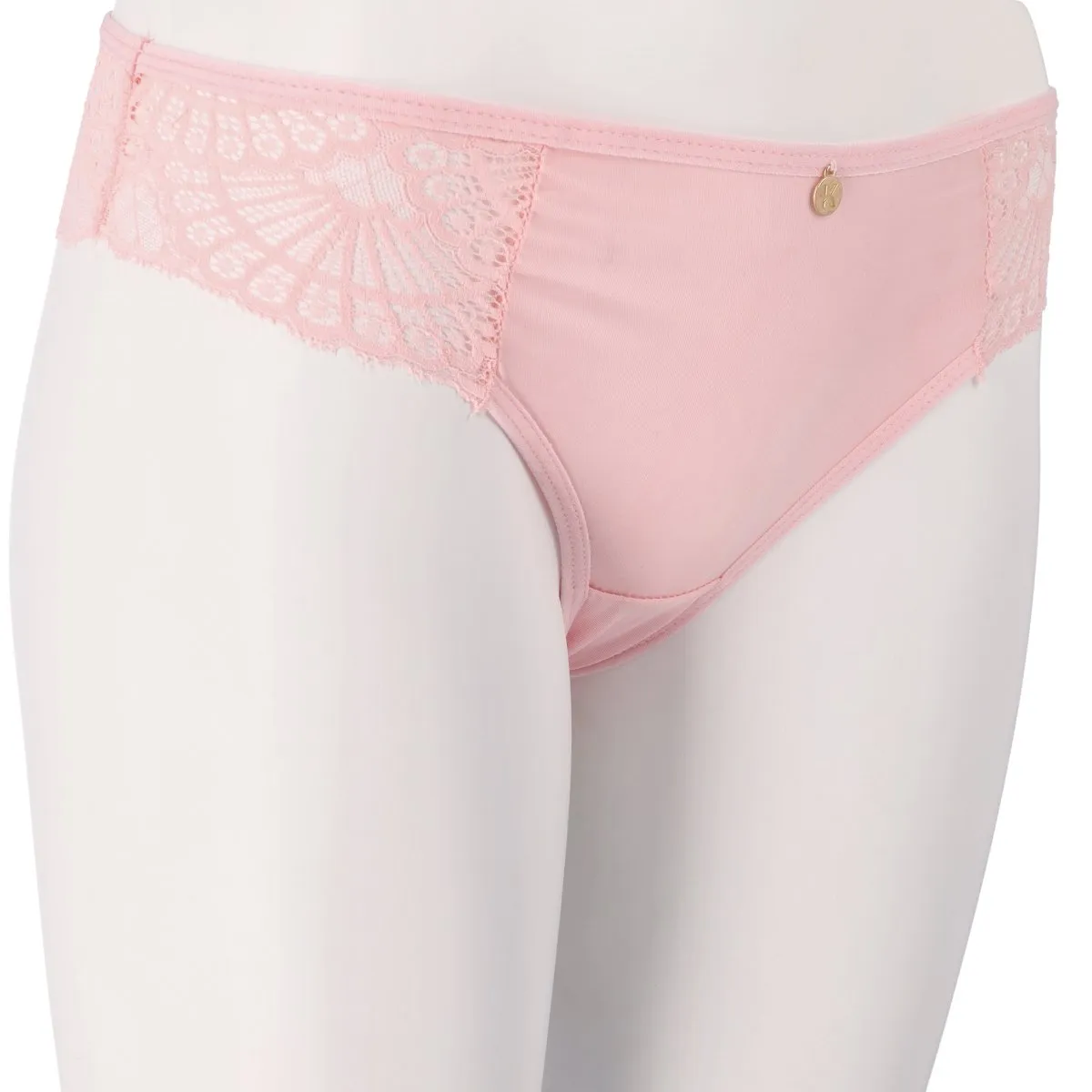 Ladies 2 Pack Microfibre & Lace Thong Panty - Two-tone sold by Edgars