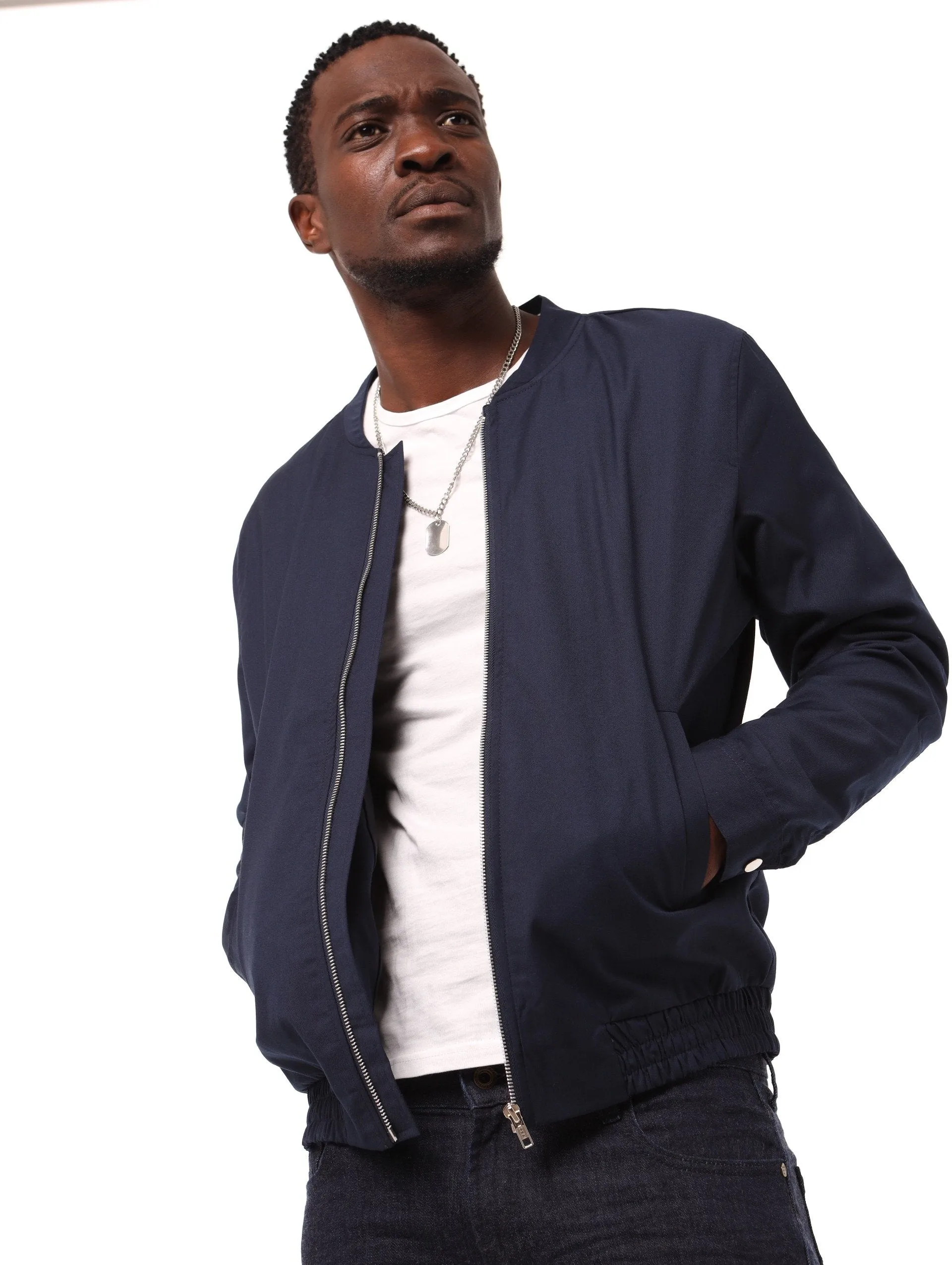 Men's Plain Regular Bomber - Navy sold by Edgars