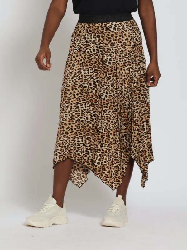 Animal Pleated Midi Skirt With Rib Waistband - Animal sold by Edgars