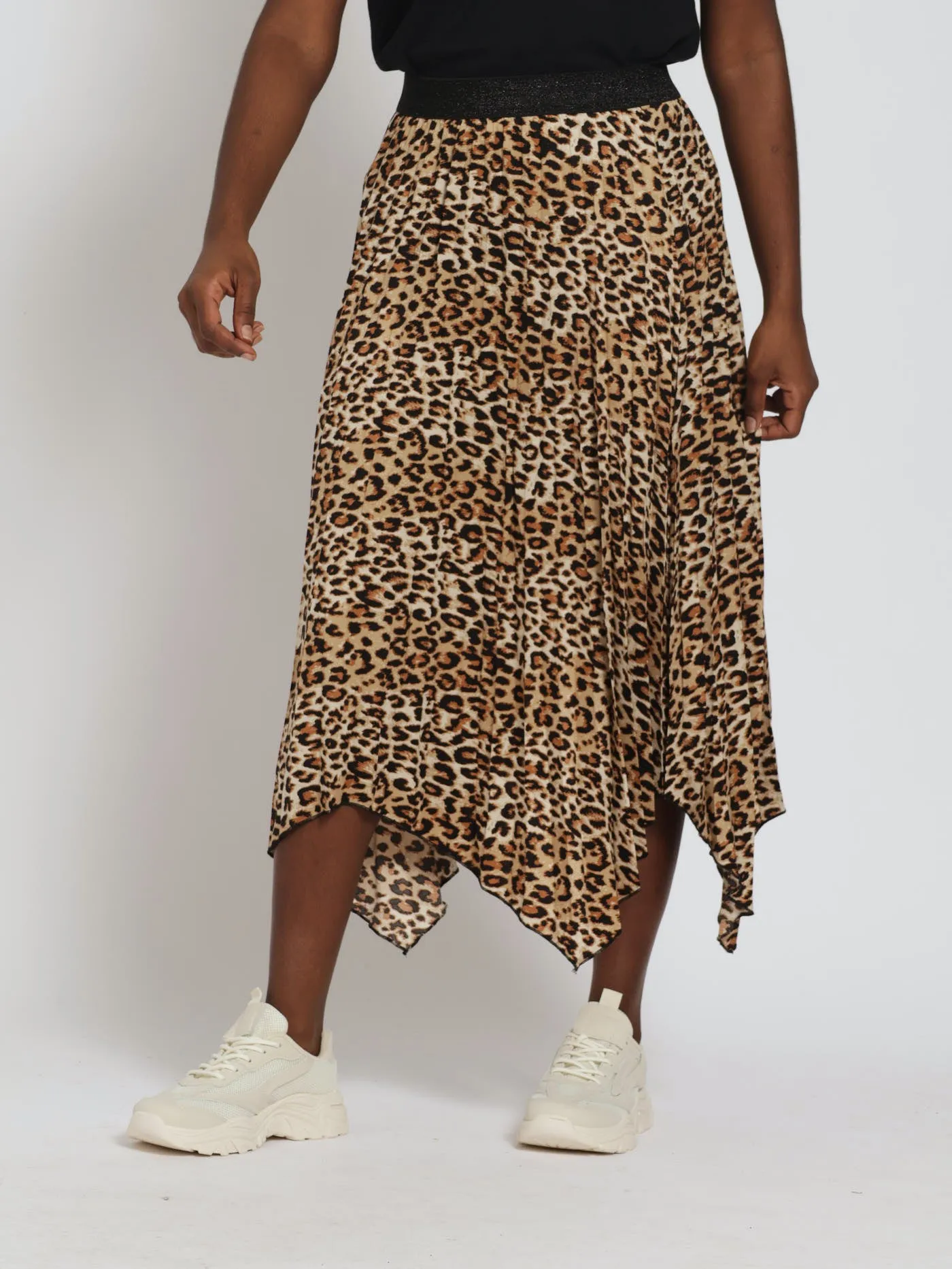 Animal Pleated Midi Skirt With Rib Waistband - Animal sold by Edgars