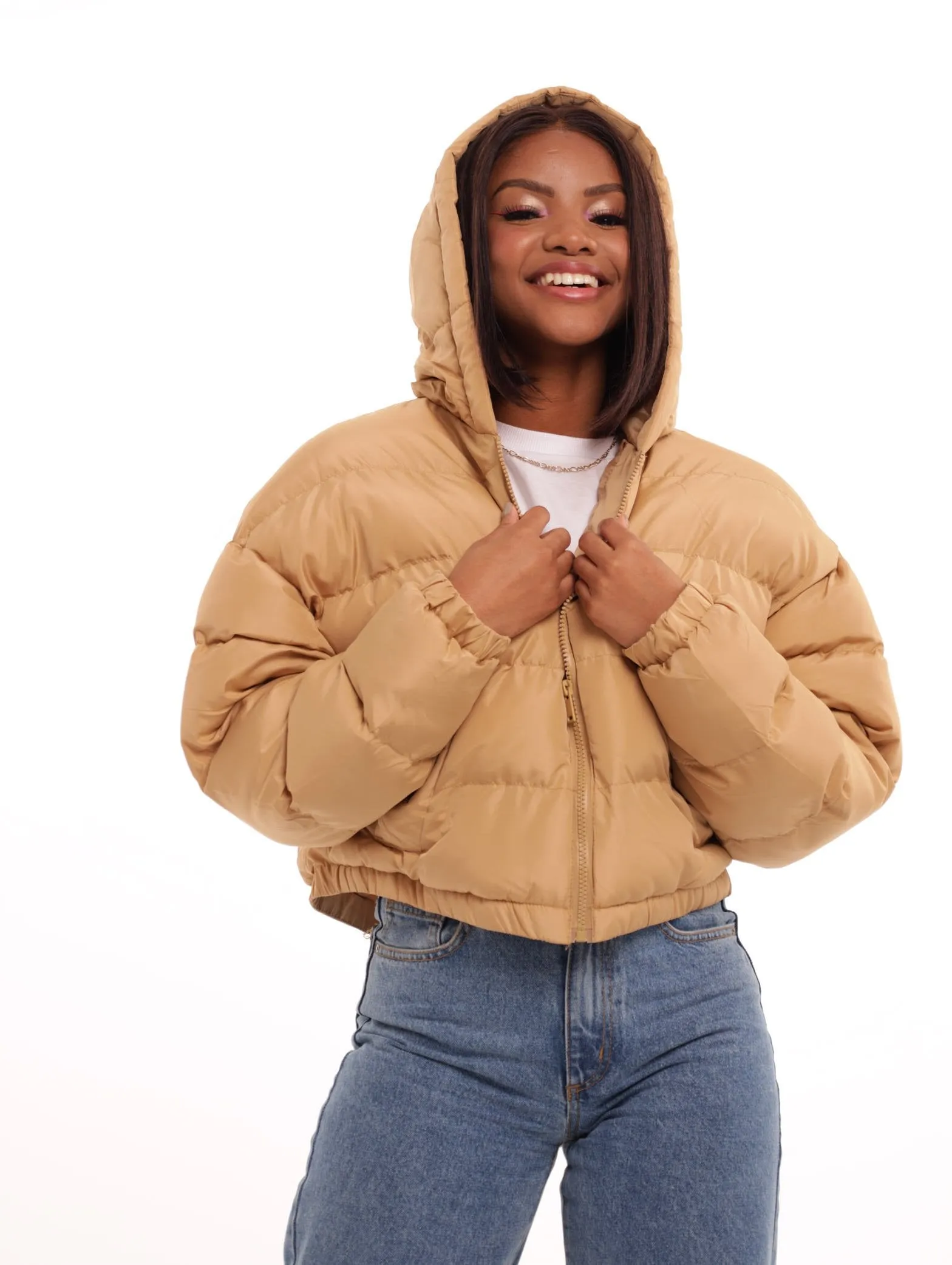Ladies Puffer Jacket - Tan sold by Edgars