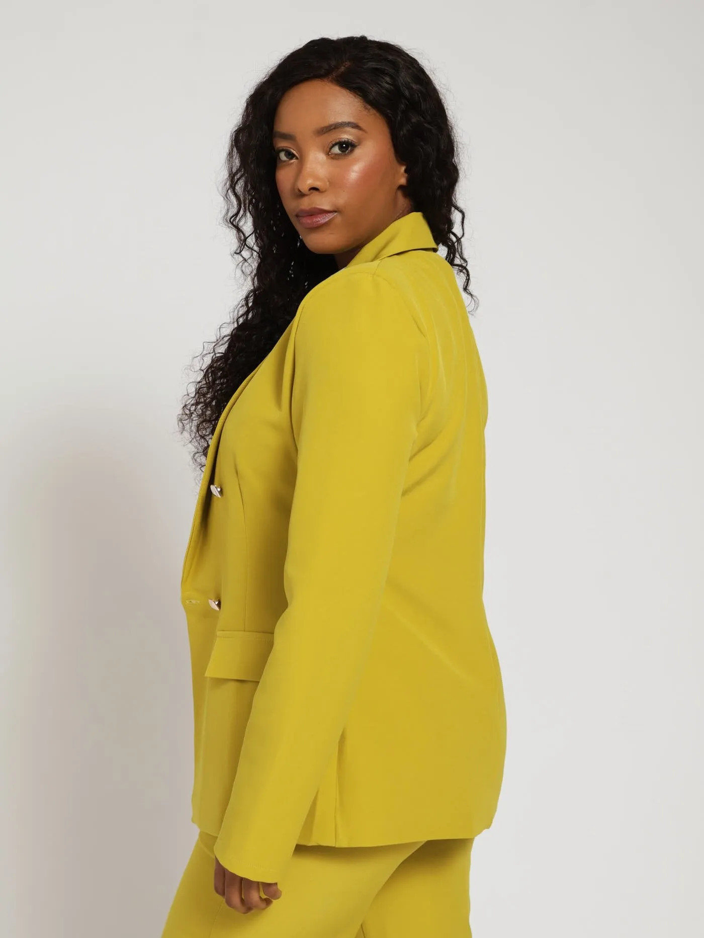 Double Button Sleeve Blazer - Mustard sold by Edgars product image thumbnail 3