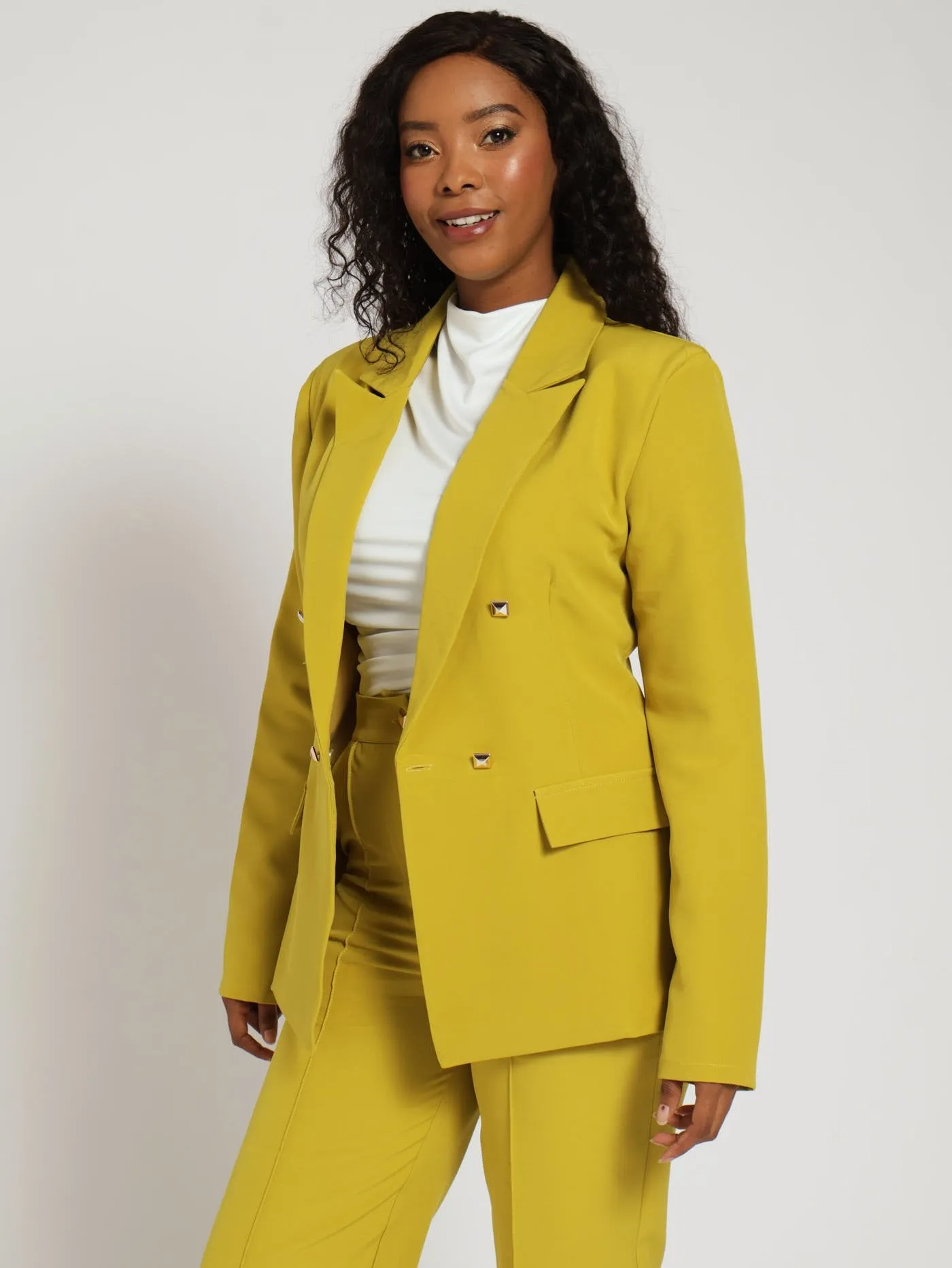 Double Button Sleeve Blazer - Mustard sold by Edgars product image thumbnail 2