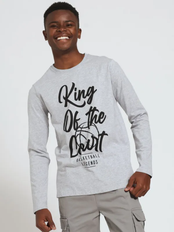 Boys Long Sleeve 2 Pack Basketball Tee - Black/Grey sold by Edgars