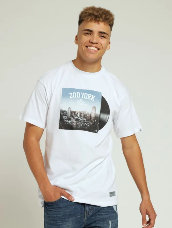 Record Print Tee - White sold by Edgars