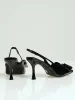 Celebrate Bow Slingback Heel With Silver Ornament - Black sold by Edgars