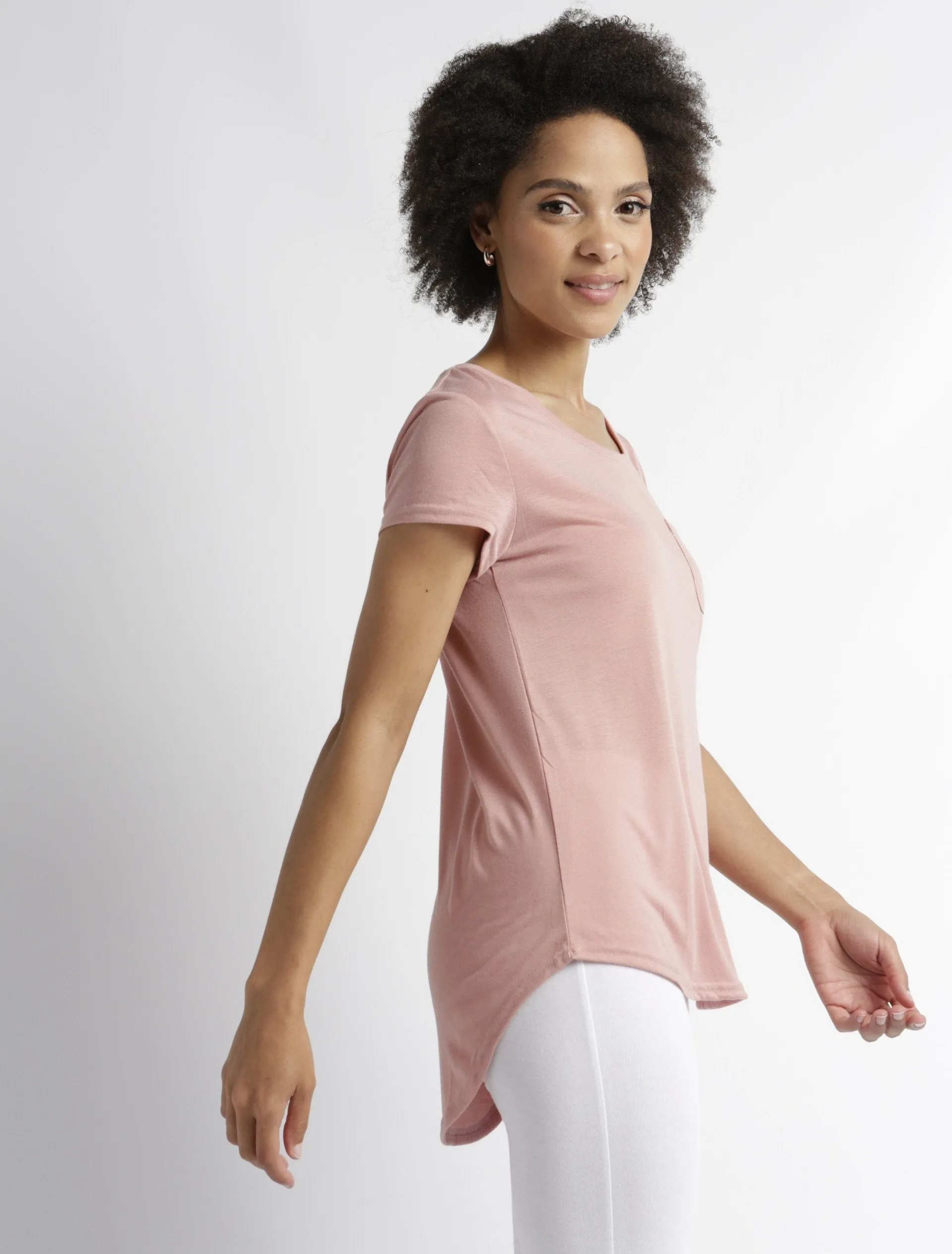 Ladies Pocket Tee - Rose sold by Edgars