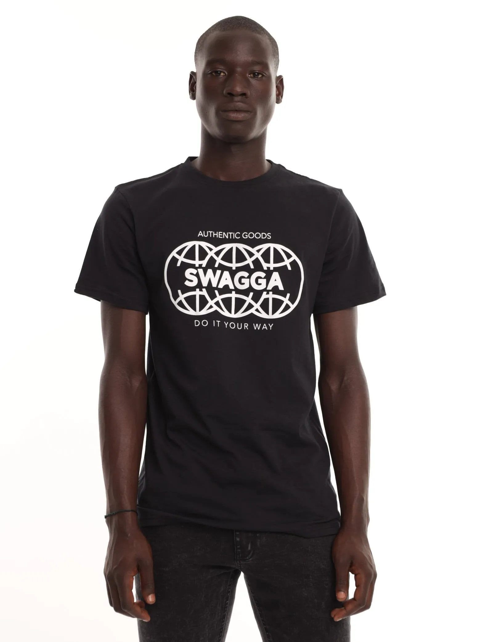 Men's Short Sleeve Basic Printed Tee - Black sold by Edgars