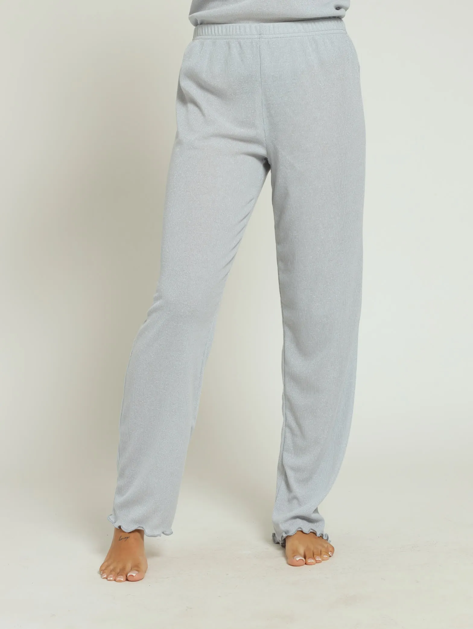 Striaght Leg Sparkle Knit Pants - Blue sold by Edgars
