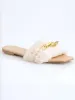 Ladies Fur Mule Sandal With Chunky Chain - Taupe sold by Edgars