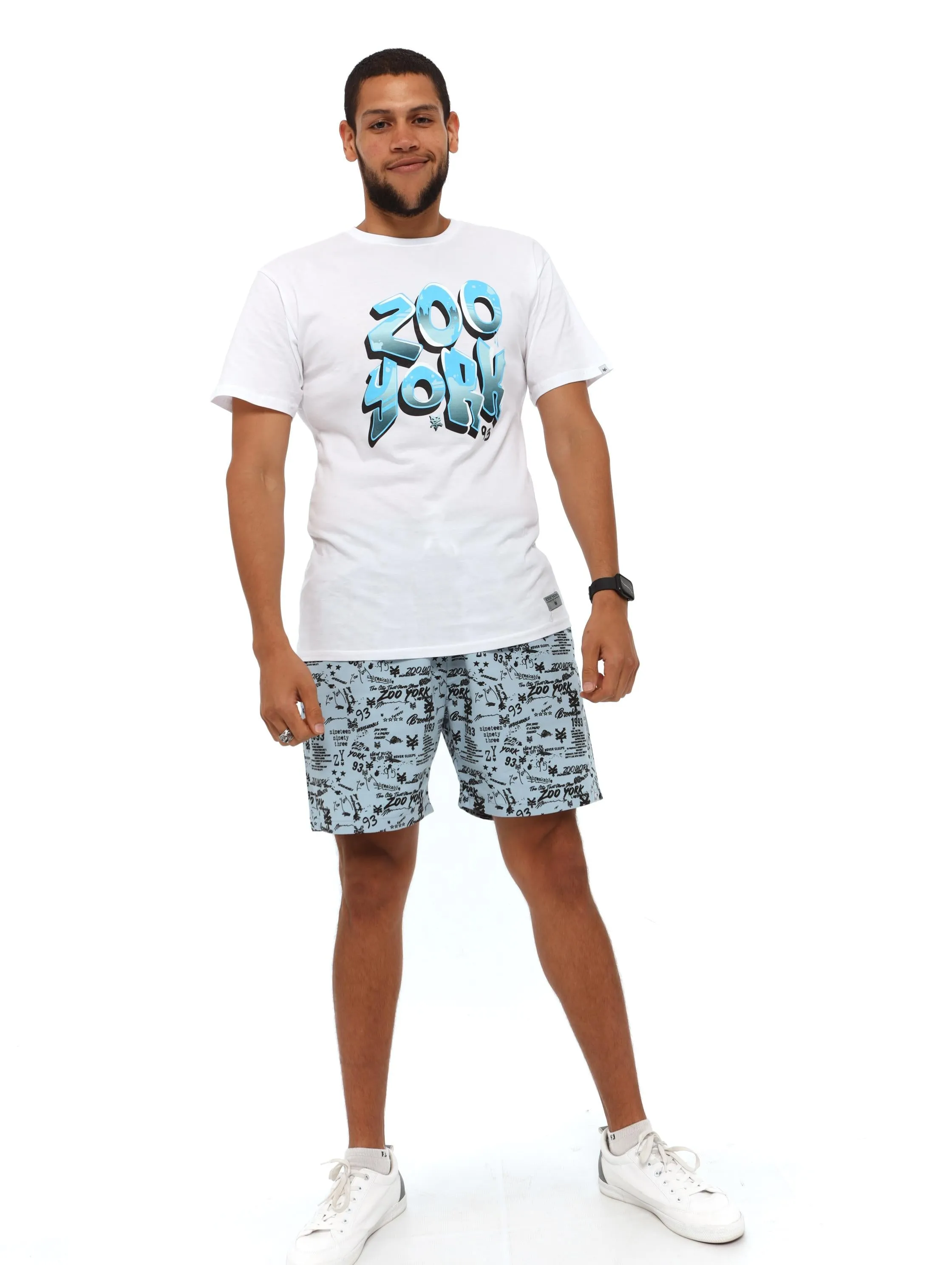 Men's Short Sleeve Graffiti Print Tee - White sold by Edgars